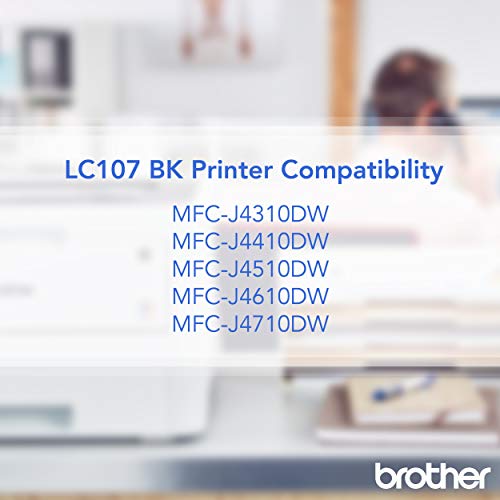 Brother Printer LC107BK Super High Yield Cartridge Ink, Black