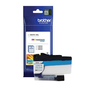 brother genuine lc3037c, single pack super high-yield cyan inkvestment tank ink cartridge, page yield up to 1,500 pages, lc3037, amazon dash replenishment cartridge