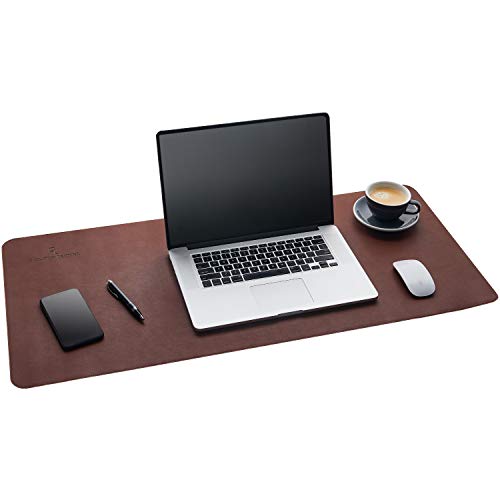 Gallaway Leather Desk Mat,Desk Writing Pad - Office Desk Pad, Large 36" x 17" Dark Brown, Desk Mats on Top of Desks, Gift Ready Elegant Computer Desk Mat Desk Cover Desk Pad Protector PU Leather