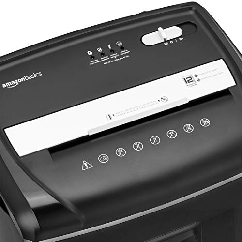 Amazon Basics 12-Sheet Cross-Cut Junk Mail, CD, and Credit Card Shredder with Pullout Basket