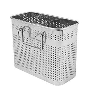 Thelivingstar Kitchen Utensils Drying Rack Stainless Steel Flatware Silverware Caddie Holder Basket Organizer with Hook (Medium-2 Compartments)