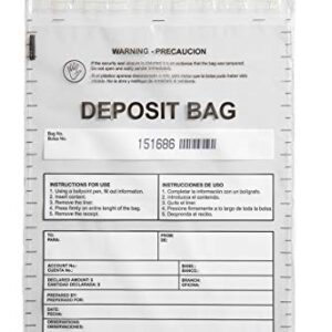 USPACKSMART Deposit Bags 9”x12”. Clear Plastic Bags Ideal for Cash Handling or Bank Deposits. 100-Pack (1208-00)