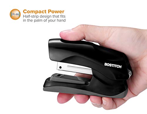 Bostitch Office Heavy Duty Stapler, 40 Sheet Capacity, No Jam, Half Strip, Fits into the Palm of Your Hand, For Classroom, Office or Desk, Black