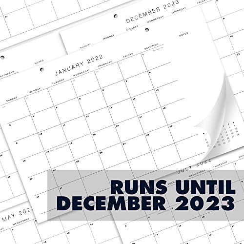 Simplified 2023 Desk Calendar - 17"x11" Minimalistic Office Desktop/Wall Calendar for Easy Organizing