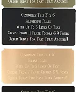 Custom Personalized Engraved Brass/Aluminum Name Plate Plaque Art Label Tag Gift Trophy 2x4 / 2x6 / 3x6 inch