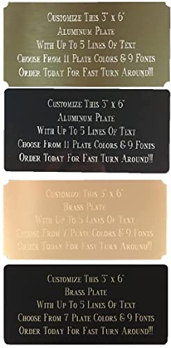 Custom Personalized Engraved Brass/Aluminum Name Plate Plaque Art Label Tag Gift Trophy 2x4 / 2x6 / 3x6 inch