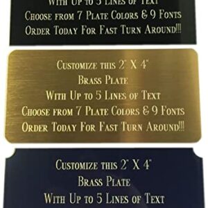 Custom Personalized Engraved Brass/Aluminum Name Plate Plaque Art Label Tag Gift Trophy 2x4 / 2x6 / 3x6 inch