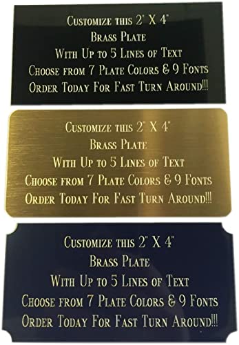 Custom Personalized Engraved Brass/Aluminum Name Plate Plaque Art Label Tag Gift Trophy 2x4 / 2x6 / 3x6 inch