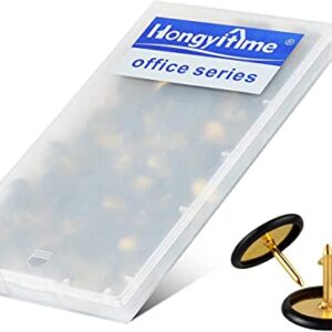 HongyiTime 400 PCS Push Pins,Thumb Tacks, Wall Tacks, Tacks, Push Pin,Thumbtack, Flat Push Pins, Thumbtacks Flat, Push Pins for Cork Board, Push Pins for Wall, Board Pins,Tacks and Push Pins (Black)