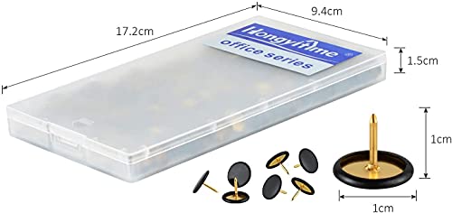 HongyiTime 400 PCS Push Pins,Thumb Tacks, Wall Tacks, Tacks, Push Pin,Thumbtack, Flat Push Pins, Thumbtacks Flat, Push Pins for Cork Board, Push Pins for Wall, Board Pins,Tacks and Push Pins (Black)