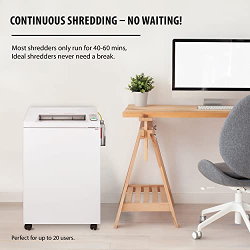 ideal. 4002 Cross-Cut Centralized Office Paper Shredder with Automatic Oiler, Continuous Operation , 24 to 26 Sheet, 44 gallon Bin, Shred Staples/Paper Clips/Credit Cards/CDs/DVDs, P-4 Security Level