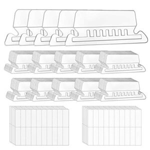 file folder tabs, 100+200 sets hanging file folder tabs with inserts for hanging folders, 2 inch clear plastic hanging file tabs for quick identification