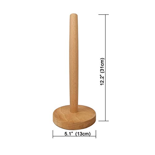 Yistao Wood Paper Towel Holder, Wooden Paper Towel Holder Countertop Standing Paper Towel Organizer Roll Dispenser for Kitchen Countertop & Dining Table