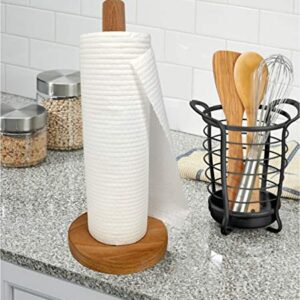 Yistao Wood Paper Towel Holder, Wooden Paper Towel Holder Countertop Standing Paper Towel Organizer Roll Dispenser for Kitchen Countertop & Dining Table