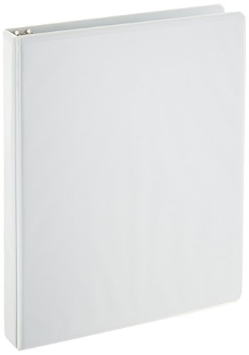 Amazon Basics 3-Ring Binder, 1-Inch - White, 4-Pack