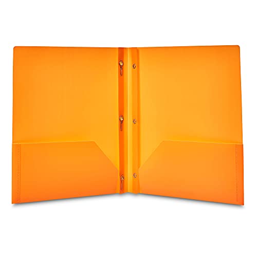 Amazon Basics Heavy Duty Plastic Folders with 2 Pockets for Letter Size Paper, Pack of 12