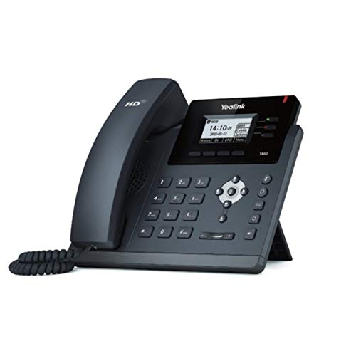 Yealink T40G IP Phone, 3 Lines. 2.3-Inch Graphical LCD. Dual-Port Gigabit Ethernet, 802.3af PoE, Power Adapter Not Included (SIP-T40G)