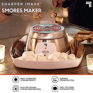 SHARPER IMAGE Electric Tabletop S'mores Maker for Indoors, 6-Piece Set, Includes 4 Skewers & 4 Serving Compartments, Easy Cleaning & Storage, Tabletop Marshmallow Roaster, Family Fun For Kids Adults