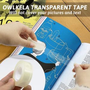 6 Rolls Transparent Tape Refills, Clear Tape, All-Purpose Transparent Glossy Tape for Office, Home, School