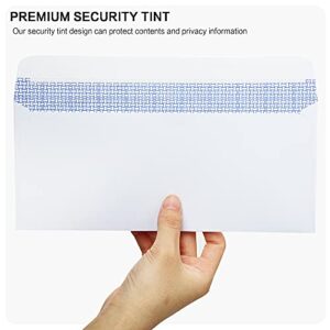 500#10 Single Left Window SELF Seal Security Envelopes, Designed for QuickBooks Invoices & Business Statements, Computer Printed Checks Peel and Seal Flap Number 10 Size 4-1/8 x 9-1/2 Inches, 24 LB