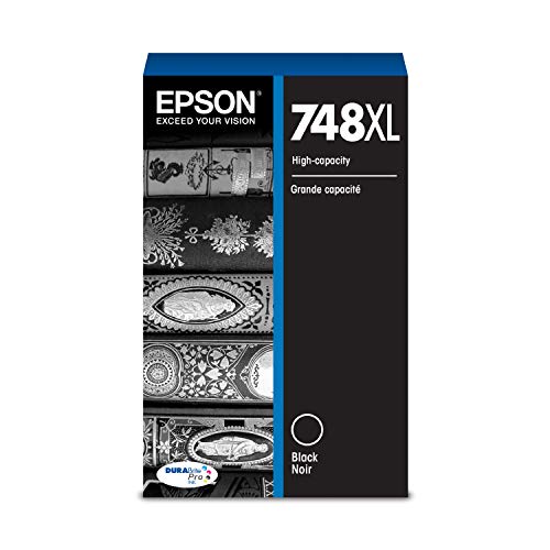 EPSON T748 DURABrite Pro -Ink High Capacity Black -Cartridge (T748XL120) for select Epson WorkForce Printers