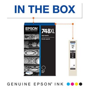 EPSON T748 DURABrite Pro -Ink High Capacity Black -Cartridge (T748XL120) for select Epson WorkForce Printers