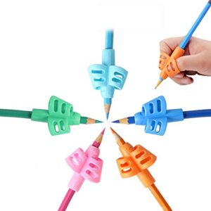 mlife pencil grips – 10pcs children pencil holder writing aid grip trainer, ergonomic training pen grip posture correction tool for kids (set of 10pcs)
