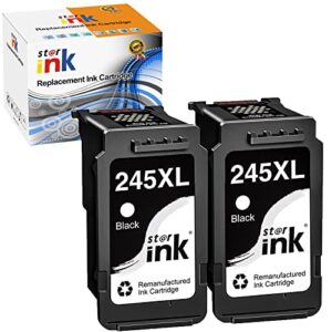 starink remanufactured 245xl black ink cartridge replacement for canon 245 xl for pixma mx492 mx490 tr4520 mg2522 ts3322 ts3122 tr4522 tr4500 mg2500 mg2520 mg3022 mg2922 printer, 2 packs