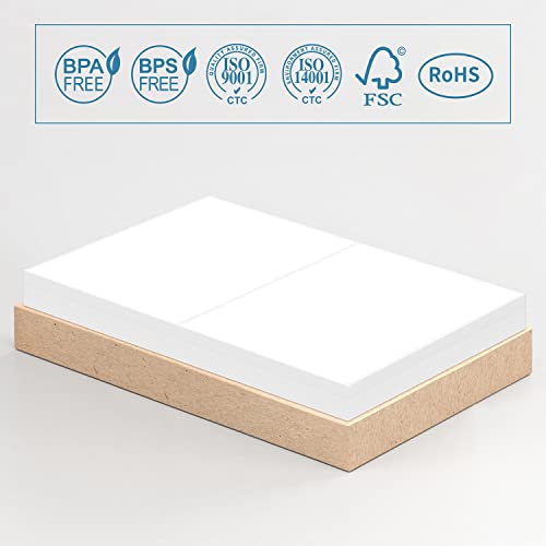 Methdic Shipping Labels 8-1/2"×5-1/2" 200 Labels Sticker Paper for Laser/Ink Jet Printer Mailing Labels 8.5"×11" White 2 per Sheet