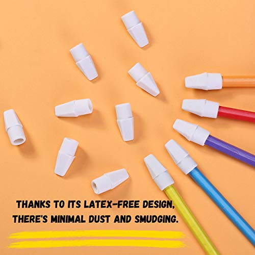 Mr. Pen- White Pencil Top Erasers, 120 pc, Eraser Tops, Eraser Caps for Pencils, Erasers for Pencils Tops, Cap Erasers, Pencil Cap Erasers, Pencil Head Erasers, White Eraser Caps, Pencil Erasers White