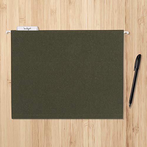 Amazon Basics Hanging File Folders, Letter Size, Standard Green, 1/5-Cut Tabs, 75 per box