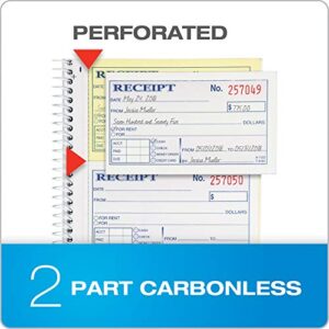 Adams Money and Rent Receipt Book, 2-Part Carbonless, 5-1/4" x 11", Spiral Bound, 200 Sets per Book, 4 Receipts per Page (SC1152)