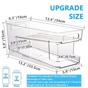 Xicennego Upgrade Double-Layer Automatic Rolling Beverage Soda Can Storage Organizer, Plastic Dispenser Bin For Refrigerator, Stackable Can Drink Holder, Storage Rack, For Fefrigerators,Camping,RVs