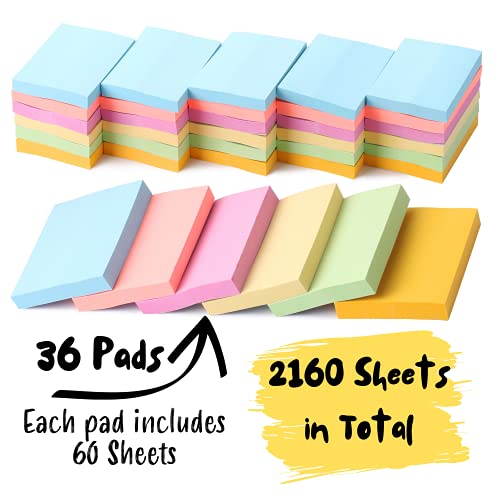 Mr. Pen- Sticky Notes, 1.5” x 2” , 36 Pads, Pastel Sticky Notes, Small Sticky Notes, Mini Sticky Notes, Sticky Notes Small, Bible Sticky Notes, Sticky Notes Mini, Little Sticky Notes, Tiny Sticky Note