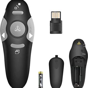 SSPONT Presentation Clicker for Powerpoint, Wireless Presentation Remote, Laser Pointer for Presenter, Slide Show Clicker, PPT/Keynote/Google Slides/Classroom, Mac/Windows/Linux/Laptop/MacBook (JH08)