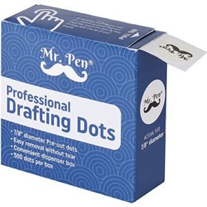 mr. pen- professional drafting dots, 500 pieces drafting dots, art tape, tape dots, artist masking tape, drafting supplies, architectural dots tape, stationary tape, tape for art and drawing paper