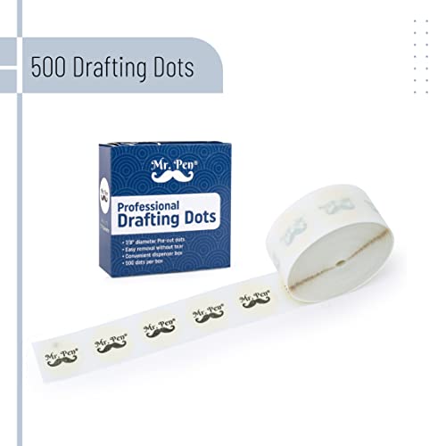 Mr. Pen- Professional Drafting Dots, 500 Pieces Drafting Dots, Art Tape, Tape Dots, Artist Masking Tape, Drafting Supplies, Architectural Dots Tape, Stationary Tape, Tape for Art and Drawing Paper