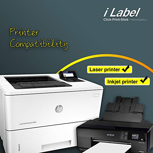 8.5" x 11" Full Sheet Label Sticker Paper for Laser & Inkjet Printers [100 Sheets,100 Labels]