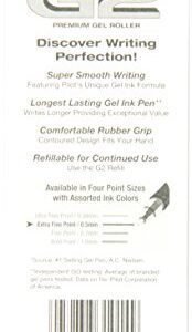 PILOT G2 Premium Refillable & Retractable Rolling Ball Gel Pens, Extra Fine Point, Black Ink, 2-Pack (31014)