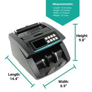 Kolibri Money Counter Machine - 1,500 bills per min, advanced counterfeit detection, set up in minutes, Add and Batch Modes, Cash Counter with LCD Display,3-year warranty - 24/7 US customer support