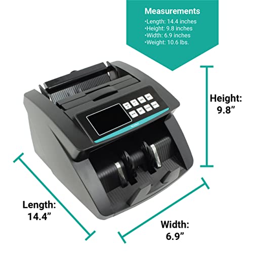 Kolibri Money Counter Machine - 1,500 bills per min, advanced counterfeit detection, set up in minutes, Add and Batch Modes, Cash Counter with LCD Display,3-year warranty - 24/7 US customer support