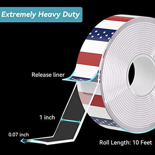 Lancord Double Sided Tape Heavy Duty (10FT), Clear Mounting Tape Strong Adhesive Strips Sticky Nano Tape, Multipurpose Removable Transparent Two Sided Poster Wall Tape (10FT x 1" x 0.07")