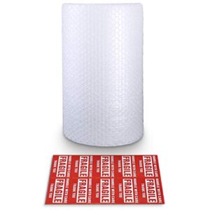bubble cushioning wrap rolls, 3/16″ x 12″ x 15′ ft total, perforated every 12″ for packaging, shipping, mailing