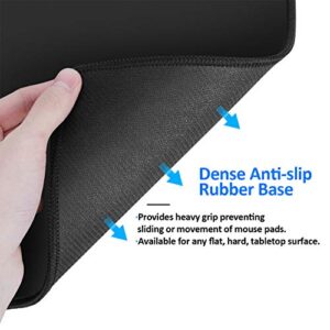 JIKIOU 3 Pack Mouse Pad with Stitched Edge, Comfortable Mouse Pads with Non-Slip Rubber Base, Washable Mousepads Bulk with Lycra Cloth, Mouse Pads for Computers Laptop Mouse 10.2x8.3x0.12inch Black