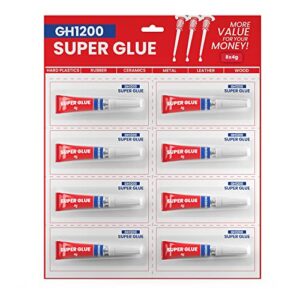 4 gram x 8 strong super glue all purpose with anticlog cap. super fast & strong adhesive superglue, cyanoacrylate glue for hard plastics, diy crafts and many more