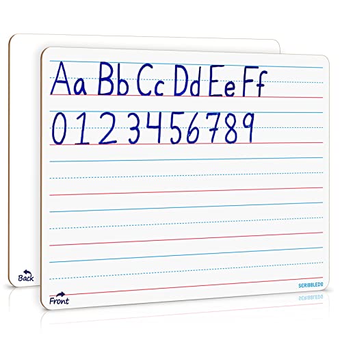 Double Sided Whiteboard Lined Dry Erase Board for Kids Ruled Writing Board Handwriting Practice for Kids - Small White Board Dry Erase Board 9x12 Dry Erase Board with Lines Education Teacher Supplies