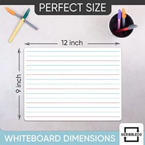 Double Sided Whiteboard Lined Dry Erase Board for Kids Ruled Writing Board Handwriting Practice for Kids - Small White Board Dry Erase Board 9x12 Dry Erase Board with Lines Education Teacher Supplies