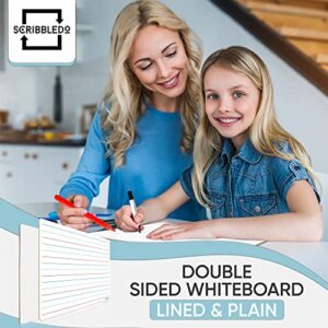 Double Sided Whiteboard Lined Dry Erase Board for Kids Ruled Writing Board Handwriting Practice for Kids - Small White Board Dry Erase Board 9x12 Dry Erase Board with Lines Education Teacher Supplies