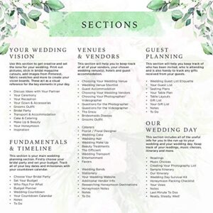 Wedding Planner & Organizer - Floral Gold Edition - Diary Engagement Gift Book & Bride To Be Countdown Calendar