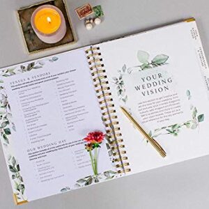 Wedding Planner & Organizer - Floral Gold Edition - Diary Engagement Gift Book & Bride To Be Countdown Calendar